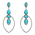Brinco de resina azul turquesa